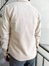 OEHE純棉長袖襯衫男士春秋季寬松工裝商務(wù)休閑外套七分上衣服 淺藍(lán)色【長袖款】 XL 曬單實(shí)拍圖