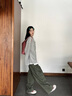 Shelley Jones 灰色假兩件長(cháng)袖亨利領(lǐng)長(cháng)袖t恤男士秋季穿搭華夫格體恤內搭打底衫 淺灰色 XL[建議125-145斤] 曬單實(shí)拍圖