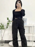 雅格羅伊羽絨褲女 白鵝絨加厚 零下40度外穿白鴨絨羽絨工裝褲女冬季外穿加 棉褲 黑色 L 曬單實(shí)拍圖