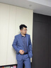 callisto【100%綿羊毛 親膚透氣】春秋男豎條紋西服西褲商務(wù)套裝上班通勤 藍色【條紋】 190C 【西服 54C】 曬單實(shí)拍圖