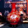 領(lǐng)格景德鎮陶瓷器 現代時(shí)尚擺件中國紅富貴牡丹落地大花瓶裝飾品婚慶 富貴牡丹中號 高38cm 曬單實(shí)拍圖