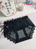 美·雅·挺蕾絲內褲女士收腹無(wú)痕大碼性感網(wǎng)紗透氣胖mm鏤空蝴蝶結純棉襠短褲 【性感半透蕾絲】黑色+香檳+咖啡 XL【建議85-115斤】 曬單實(shí)拍圖