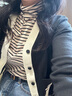 Teenie Weenie小熊春季通勤知性短款毛衣毛針織衫撞色白色外套女裝 黑色 XS 曬單實拍圖