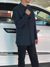 羅蒙（ROMON）菱形格棉服男桑蠶絲薄棉襖外套男裝2024新款秋冬季高端薄棉衣 蝦青236 180/XL【建議135-150斤】 曬單實(shí)拍圖
