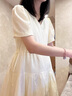 費雪（Fisher-Price）美國費雪孕婦連衣裙夏季薄款寬松裙子夏裝長(cháng)款春秋大碼孕婦裝顯瘦 米色連衣裙-夏款 M【110-125斤適穿】 曬單實(shí)拍圖