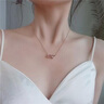 【520禮物】建祿520銀項鏈女生我愛你鎖骨鏈女士韓版吊墜頸鏈時尚銀首飾品生日禮物送女朋友老婆媽媽 520我愛你銀項鏈-玫瑰金色（證書+抽拉玫瑰禮盒） 曬單實拍圖