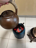 沐磁 純手工老巖泥陶壺柴燒提梁壺煮茶壺電陶爐家用燒水壺圍爐煮茶 鳴泉陶壺+實木電陶爐 曬單實拍圖