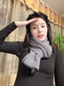 槿城冬季圍巾女韓版簡(jiǎn)約綠色毛線(xiàn)針織圍巾短款保暖圍脖男YYL012 灰色 25cmX160cm 曬單實(shí)拍圖