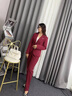 紫魅俏職業(yè)套裝女春秋冬季小西裝酒店KTV珠寶店學(xué)校4S店銷(xiāo)售團體工作服 深紅色(單件西裝) L 曬單實(shí)拍圖