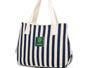 暢印 春夏歐美時(shí)尚手提包女包休閑條紋帆布包包百搭手拎包輕便上班小包 黑色條紋【黑提手】 曬單實(shí)拍圖