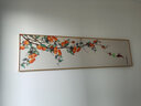 瑞尚（RUISHANG）新中式臥室裝飾畫(huà)主臥房間床頭背景墻掛畫(huà)橫幅民宿花鳥(niǎo)字畫(huà)壁畫(huà) hh027-平平安安 135*35cm/布藝畫(huà)/適合1.5米床 曬單實(shí)拍圖