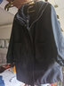 皮爾卡丹（pierre cardin）23年新款韓版寬松風(fēng)衣女中長(cháng)款春秋裝中年休閑洋氣純色外套 黑色 雙層加厚帶里布 2XL 建議135-150斤 曬單實(shí)拍圖