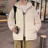 NASA LIKE官方男裝羽絨服男冬季保暖休閑短款外套純色百搭寬松休閑上衣服米白色-2332連帽XL （建議135-155斤) 曬單實(shí)拍圖