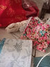 百家被diy純棉純棉嬰兒布料拼布DIY手工材料套餐100種不重復 10*10的100片+百福紅底布+禮包 曬單實(shí)拍圖