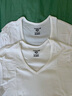 三槍?zhuān)═HREEGUN）【2件】純棉短袖男士T恤新疆棉羅紋商務(wù)V領(lǐng)內搭高彈透氣打底衫 白+白 L 曬單實(shí)拍圖