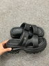 他她（TATA）休閑厚底拖鞋女外穿運動(dòng)軟底簡(jiǎn)約涼鞋秋新款WL202BT4 黑色（拖鞋款） 37 曬單實(shí)拍圖