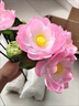 維諾亞仿真荷花荷葉假荷花蓮花貢品花佛堂供佛絹花佛堂花觀音菩薩花 粉色 7叉小荷花 曬單實(shí)拍圖