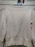 OBEG歐碧倩冬季新復古回潮羊毛提花羊毛針織衫套頭打底衫50444513 米白 L /170/40 曬單實(shí)拍圖
