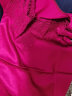 VOA缎面弹力斜纹丝绸圆领镂空绣花蕾丝拼接包肩短袖套头T恤 BE03 玫红缎（H71） 175/XXL 晒单实拍图