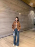 莫代爾外套女2025春季新款設(shè)計(jì)感小眾短復(fù)古長(zhǎng)袖襯衫簡(jiǎn)約純色短款小個(gè)子 焦糖色  M 100-115 曬單實(shí)拍圖