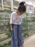 藍(lán)貝妮童裝女童套裝夏季兒童衣服洋氣服裝闊腿褲短袖中大童女裝女孩夏裝 白色字母 150 碼建議身高140CM 曬單實(shí)拍圖