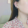 大絨鵝四葉草耳釘女百搭氣質(zhì)設計感耳環(huán)時(shí)尚名媛情人節生日禮物黑色耳飾 星星四葉草(耳骨) 曬單實(shí)拍圖