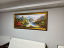 帝旗純手繪風景油畫歐式客廳裝飾畫沙發(fā)背景墻壁畫現(xiàn)代山水畫掛畫定制 5140金實木框 180X80 熱賣 配2.1米沙發(fā) 曬單實拍圖
