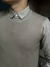 羅蒙（ROMON）高檔輕奢刺繡假兩件針織衫男士秋冬保暖上衣加絨加厚襯衫領(lǐng)毛衣男 常規(guī)款-卡其色 XL 碼(建議120-140斤) 曬單實拍圖