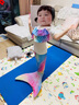 溫聽(tīng)兒童泳衣女美人魚(yú)泳衣演出泳裝三件套魚(yú)尾巴大中小女童 霓虹(上衣+短褲+尾巴+腳蹼) 標(biāo)準(zhǔn)尺碼-身高 115-125(6-7歲) 曬單實(shí)拍圖