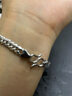 老銀匠銀手鏈男士銀s925銀嘻哈搖滾風(fēng)重金屬粗潮個(gè)性小眾坦克鏈銀鏈子男 鏈長(cháng)19cm 含證書(shū) 曬單實(shí)拍圖