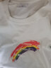 索賓馳（SUOBINCHI）短袖t恤男夏季港風(fēng)寬松青少年短袖衫個(gè)性學(xué)生彩虹印花情侶t恤衫 白色 L 曬單實(shí)拍圖