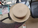 帽子女網(wǎng)紅同款草帽女夏天英倫復古平頂小清新禮帽遮陽(yáng)防曬沙灘度假帽子出游潮夏 米色 平頂蝴蝶結草帽 M（56-58cm）成人款 曬單實(shí)拍圖
