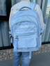 PRUY初中生書(shū)包女大容量背包中小學(xué)生輕便減負護脊高中生雙肩包 全新升級【海鹽藍】 曬單實(shí)拍圖