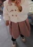 軒蝶莎0-6歲小孩子小女孩冬天穿的加厚套裝女童秋冬加絨裙套裝女寶寶洋 紅色兩件套(+同款包包) 110 曬單實拍圖
