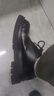 馬登工裝增高德比鞋男款厚底黑色大頭商務(wù)通勤cleanfit英倫風休閑皮鞋 黑色【開邊珠版亮皮】 43 男碼 曬單實拍圖