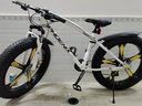 鳳凰（Phoenix）山地自行車(chē)4.0大寬輪胎沙灘雪地車(chē)男女變速越野賽車(chē)自行車(chē) 蟒蛇 黑白五刀輪 27速26寸【適合175-195CM】 曬單實(shí)拍圖