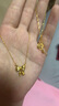 中國黃金（CHINA GOLD）黃金項鏈女款足金鈴蘭花吊墜蝴蝶結套鏈情人節實(shí)用生日禮物送老婆 鈴蘭花蝴蝶結套鏈 約4.1g 曬單實(shí)拍圖