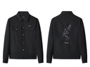 卡賓花卉字母刺繡夾克24秋外套休閑時(shí)尚舒適肌理 煤黑色01 50  曬單實(shí)拍圖