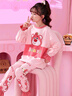 雅點(diǎn)諾2025新款兒童睡衣女孩春秋薄款長(cháng)袖純棉女童中大童家居服套裝收口 YZ長(cháng)袖收口312#草莓熊 140 (14碼身高125-135cm) 曬單實(shí)拍圖