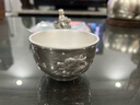 銀器時(shí)代 雙層防燙足銀杯足銀999手工做舊百福龍品茗杯茶碗主人杯單杯 龍的傳人62克+證書 50ml 曬單實(shí)拍圖