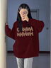 LDBE酒紅色圓領(lǐng)毛衣女秋冬加厚慵懶風(fēng)2025年新款復(fù)古高級(jí)感針織上衣服 酒紅色【加絨加厚面料升級(jí)】 M 曬單實(shí)拍圖