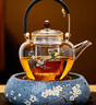 鑫璟仁 蒸汽煮茶壺玻璃加厚大容量燒水壺家用電陶爐景泰藍(lán)煮茶器套裝茶爐養(yǎng)生壺 喜上眉梢-羅漢壺+有田燒爐 曬單實(shí)拍圖