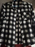 皮爾卡丹（pierre cardin）23年新款純棉女裝長(cháng)袖襯衫新款春季格子襯衣中年外穿上衣 白 黑格子 XL 115-130斤 曬單實(shí)拍圖