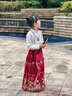 奧蒙威兒童馬面裙套裝女童漢服中國風(fēng)唐裝古裝小女孩學(xué)生演出服MHM03 130cm 曬單實(shí)拍圖