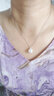 南熙【媲美澳白】七夕禮物大顆正圓淡水珍珠吊墜女單顆百搭戴妃款項鏈 白18K金托 鑲莫桑鉆 【極光】13-14mm 幾乎無瑕 曬單實拍圖
