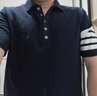THOM BNAIL TB四道杠短袖POLO衫休閑夏季男裝四條杠保羅翻領.T恤體衫湯姆潮牌 深藍色 2碼/L 曬單實拍圖