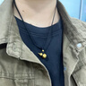 中國黃金（CHINA GOLD）葫蘆黃金吊墜男女款足金福祿轉(zhuǎn)運珠項鏈情人節(jié)生日禮物送男女友 葫蘆項鏈【黑繩】約0.94g 曬單實拍圖