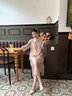 浮云堂「浮云堂.風(fēng)」郁林.新中式改良印花天絲連衣裙女25春秋禪意國風(fēng)茶 石密 M 曬單實(shí)拍圖
