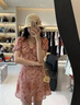 燕潯2025夏季新款法式茶歇裙碎花連衣裙女收腰氣質(zhì)小個子a字短裙 橘粉色 L (建議110-125斤) 曬單實(shí)拍圖