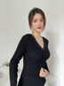貓人保暖內衣女德絨發(fā)熱女士保暖上衣帶胸墊秋冬打底秋衣 【德絨發(fā)熱+雙面暖絨】灰紫 L 曬單實(shí)拍圖